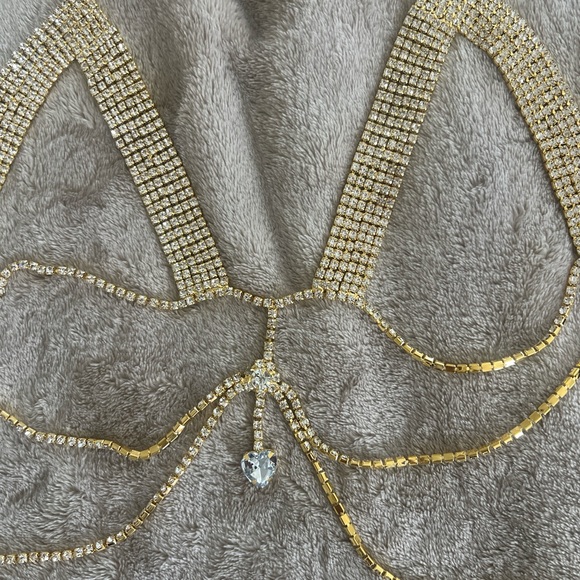 Gold Rhinestone Body Chain - Picture 4 of 4